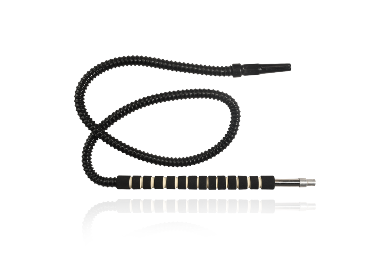 Chrome Hose with Chrome Mouthpiece, Full Sponge Grip, and Black Hose