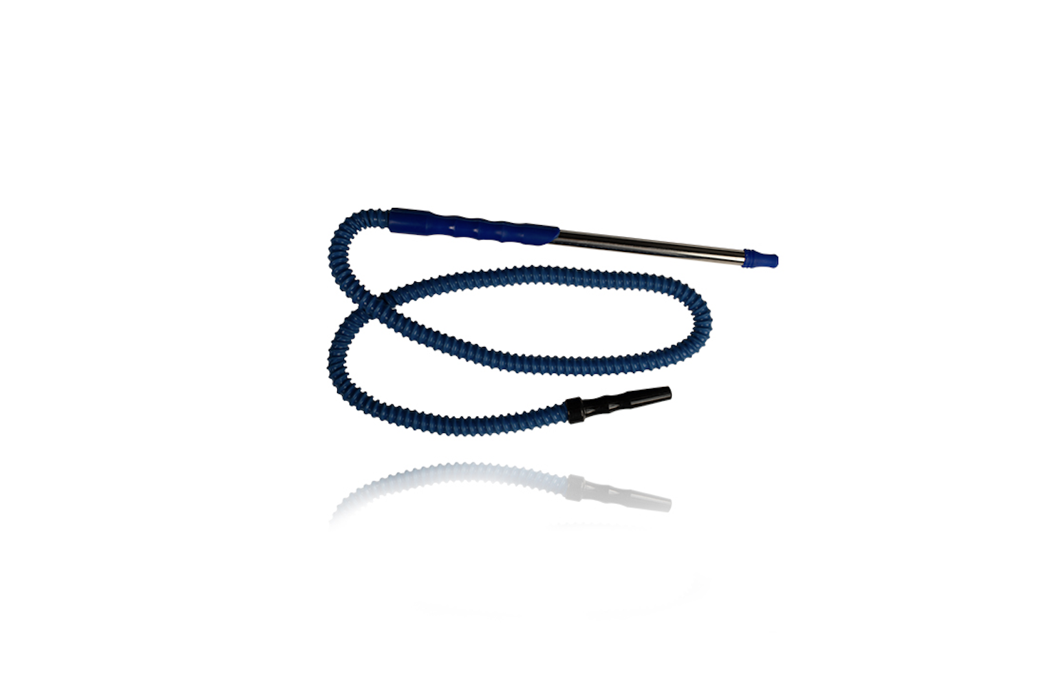 Chrome Hose with Colored Mouthpiece, Half Metal Stem, and Silicone Hose